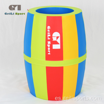 Juguete de barril de arco iris suave colorido para niños